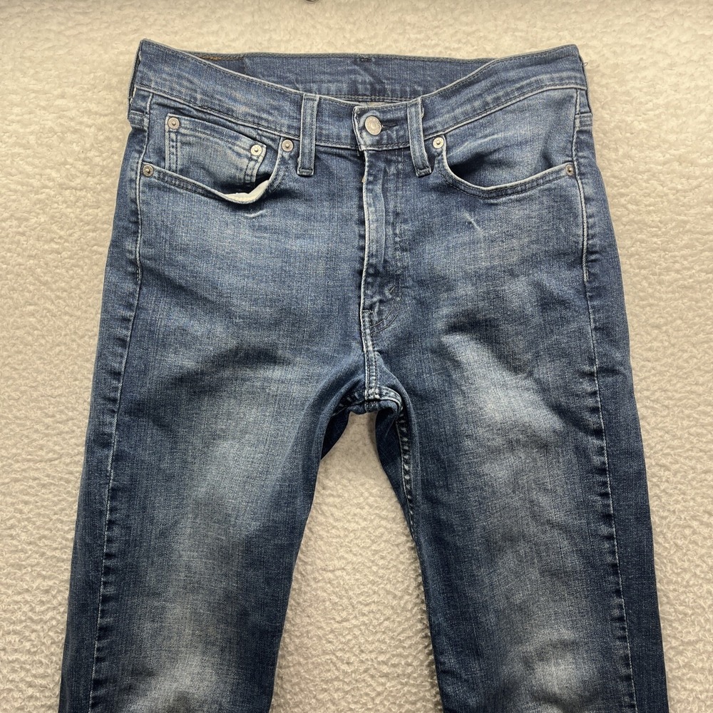 Levis Jeans Mens 32 x 32 Blue Denim Pants Slim Straight 514 Adult Cotton Chore - Picture 4 of 16